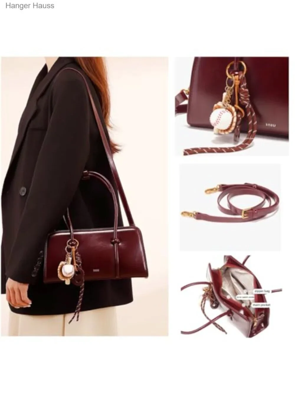 Women's Top Handle Satchel Bag - Faux Leather Crossbody with Detachable Strap